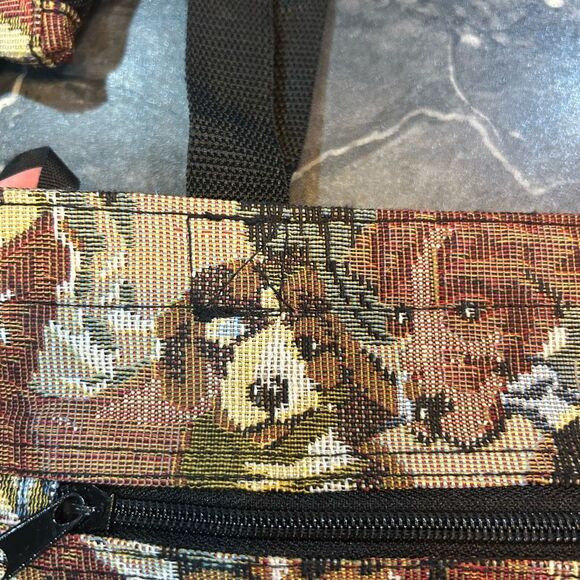 No Brand Vintage Brown Dog Faces Tote with Coin Pouch - Picture 10 of 10